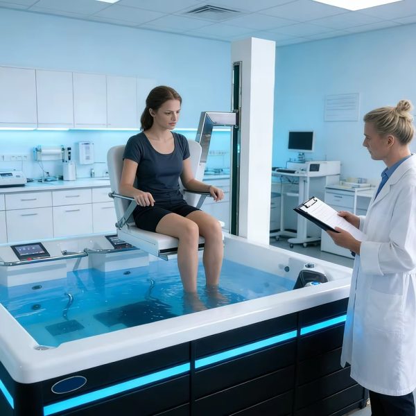 Acrylic Colours Freestanding Bath Foot Massage Swim Spa With Energy Saving Treadmill