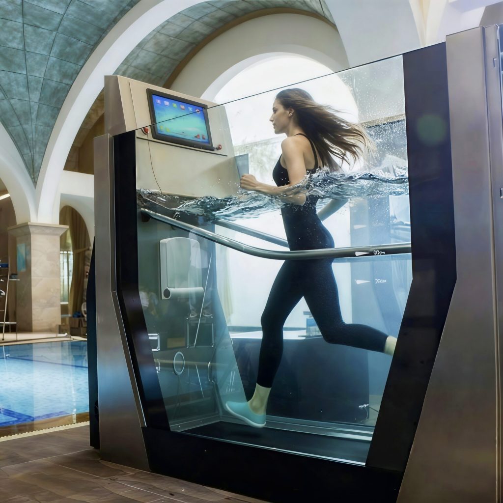 Modern Design Three Sided Acrylic Glass Adult Rehabilitation Exercise Underwater Pool Treadmill Control System (6)